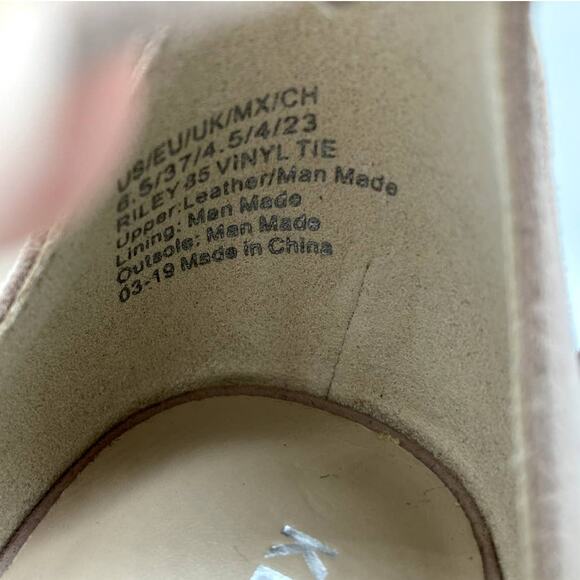 Kenneth Cole Heels NIB Women's Size 6.5M Dusty Rose Riley Suede Tie Vinyl - Picture 10 of 11